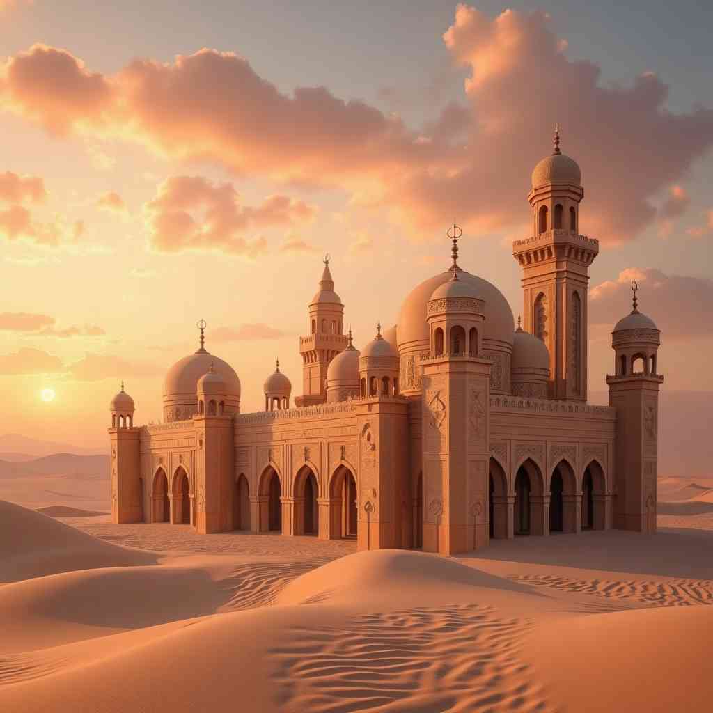 Middle East castle building vector material set
